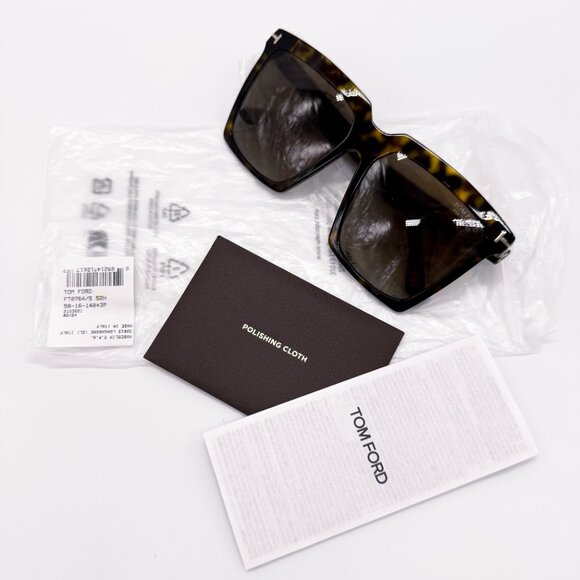 NEW TOM FORD SABRINA-02 TF764 52H WOMEN SUNGLASSES FT0764/S DARK HAVANA